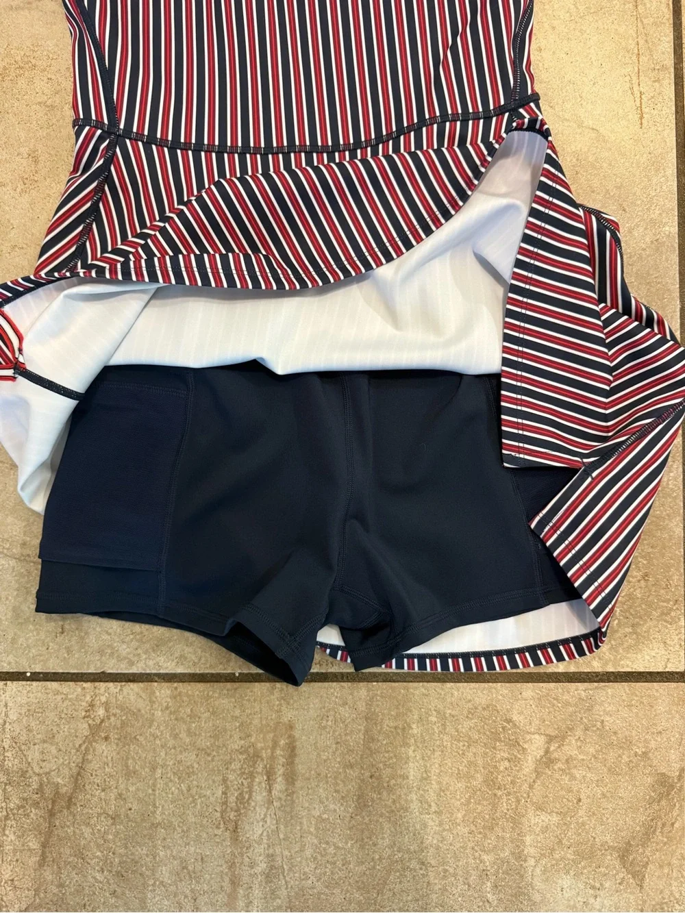 Wilson Womens Navy, Red & White Striped  Tennis Dress
